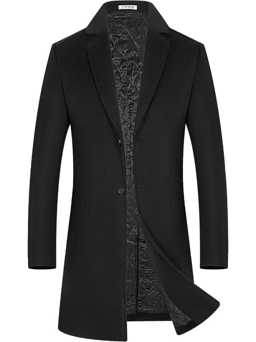 Stylish Men's Wool Blend Trench Coat - Classic Long Peacoat for Winter Business